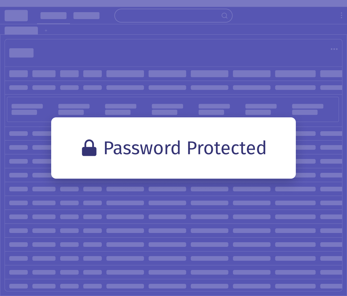 A wireframe with a sign in front that says password protected.